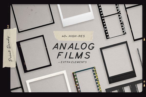 60多款胶卷胶带相框设计素材包 High Quality Film Frames Kit