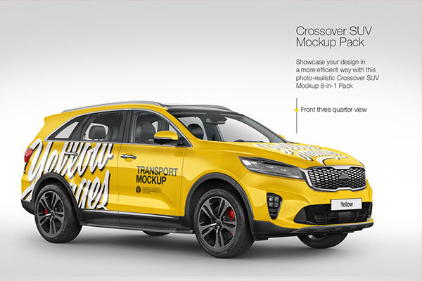 8个SUV小汽车外观设计样机模板 Crossover SUV Mockup Pack