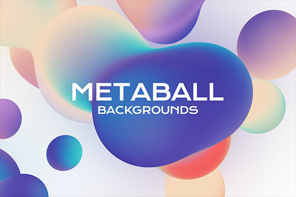 潮流全息渐变气泡背景纹理素材 Metaball. Holographic Liquid Bubbles Backgrounds