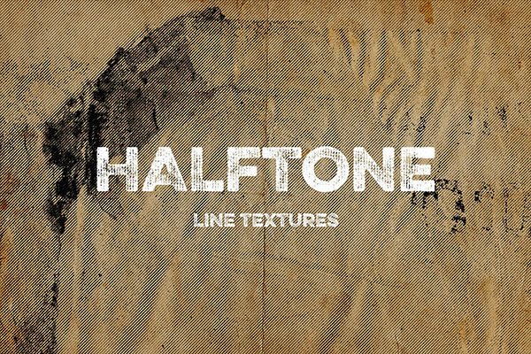 20个复古做旧半调线条纹理素材 Halftone Line Textures