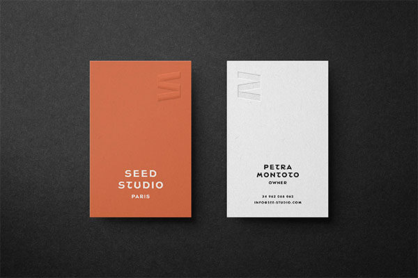 垂直商务名片设计样机模板 Branding Business Card Mockup