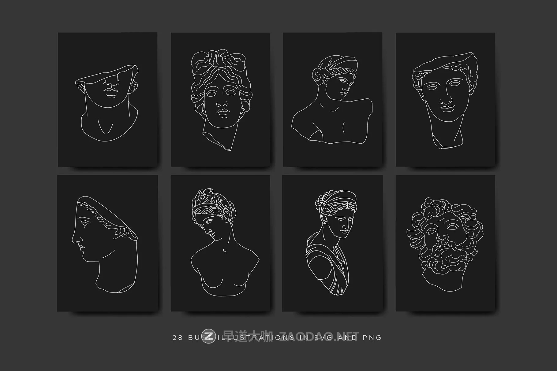 50种简约希腊神话人物矢量线稿插图 Aesthetic Greek Sculpture Line Art插图1 50种简约希腊神话人物矢量线稿插图 Aesthetic Greek Sculpture Line Art插图1