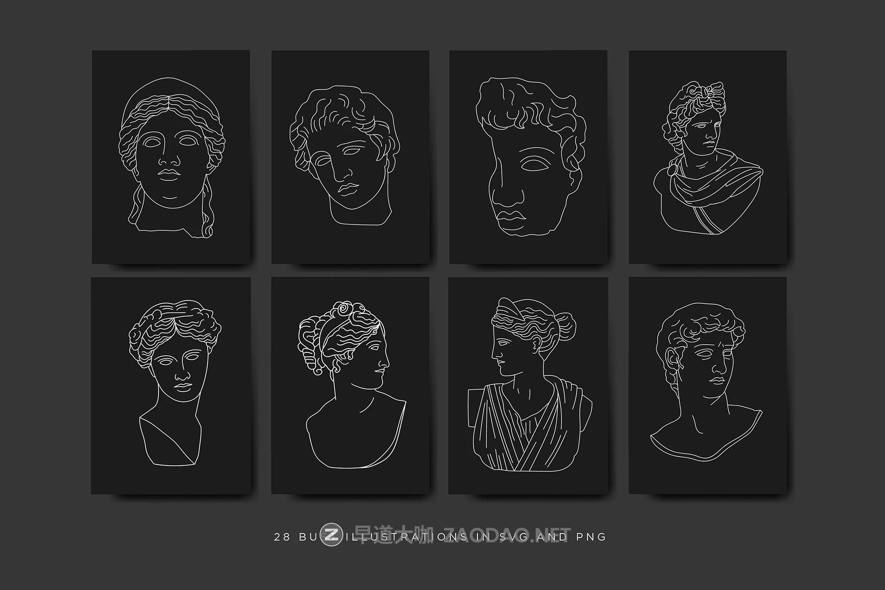 50种简约希腊神话人物矢量线稿插图 Aesthetic Greek Sculpture Line Art插图2 50种简约希腊神话人物矢量线稿插图 Aesthetic Greek Sculpture Line Art插图2