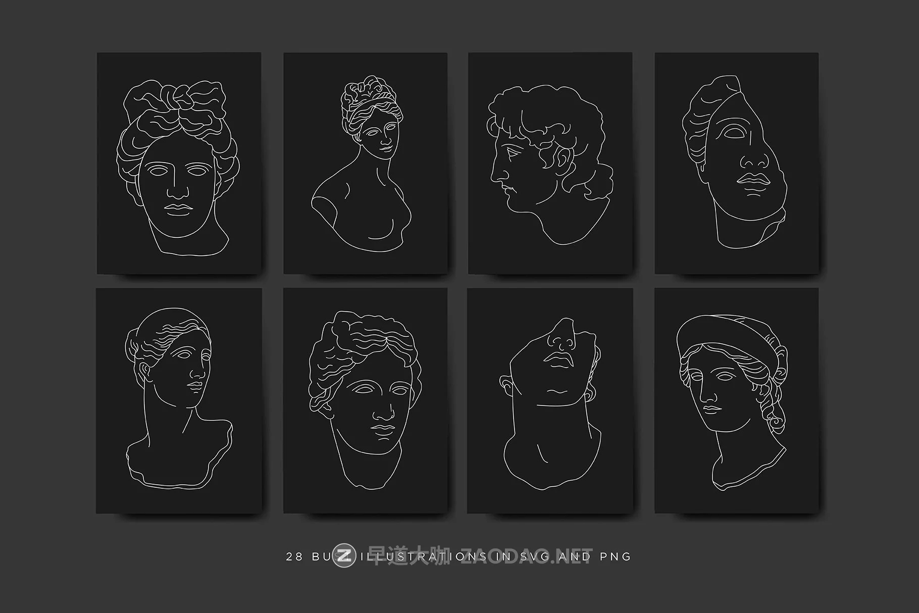 50种简约希腊神话人物矢量线稿插图 Aesthetic Greek Sculpture Line Art插图6 50种简约希腊神话人物矢量线稿插图 Aesthetic Greek Sculpture Line Art插图6