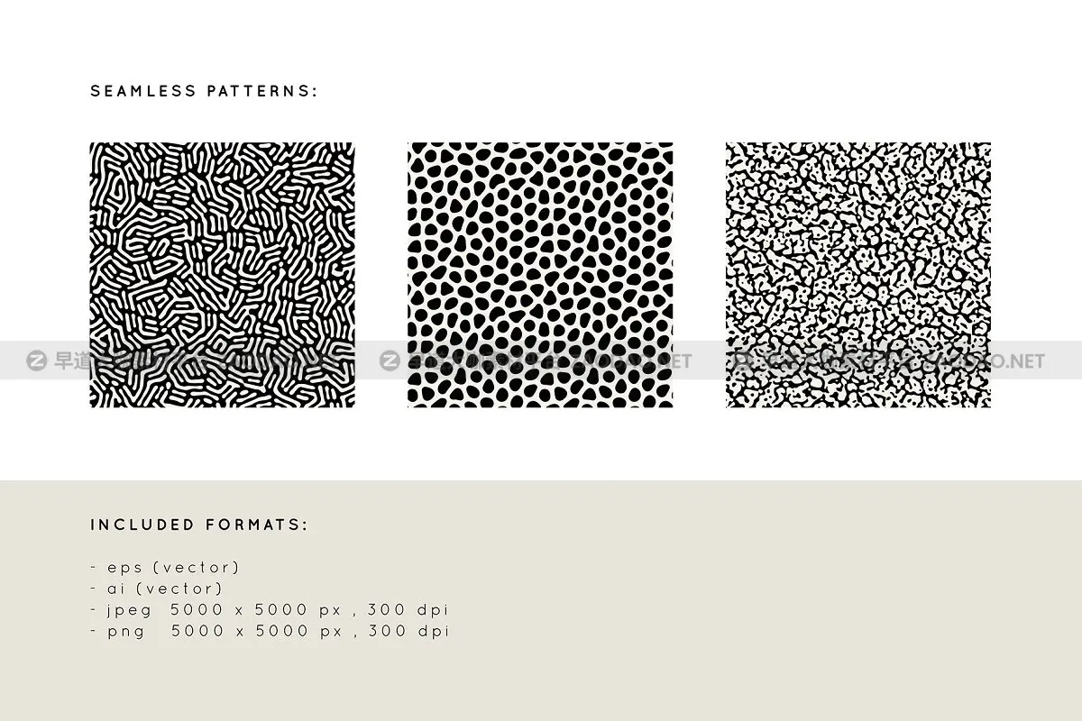 无缝木纹拼贴矢量纹理素材 Woodland Seamless Patterns Set插图1