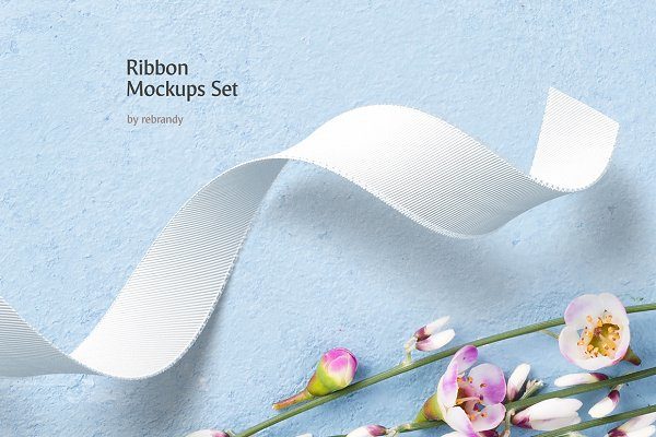 7款礼品包装盒丝带样机模板 Ribbon Mockups Set