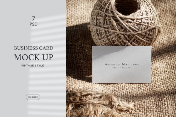 7个商务个人名片样机模板 Business Card Mockup