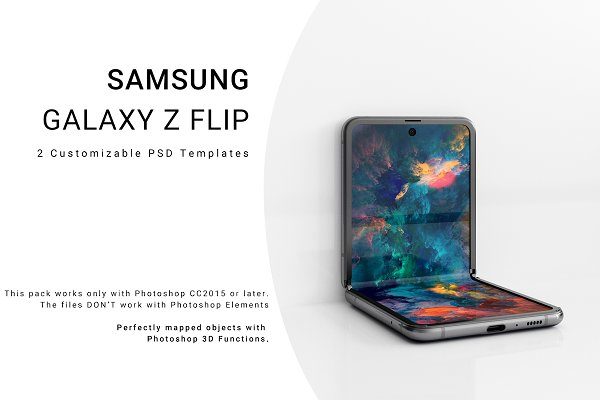 三星翻转折叠手机Galaxy Z样机套装 Samsung Galaxy Z Flip Mockups Set