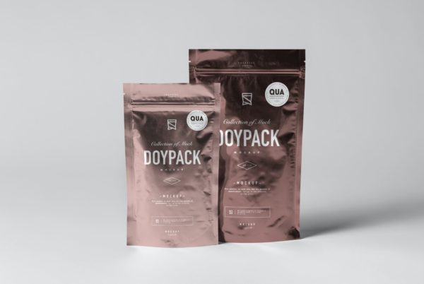 食品自封铝箔袋样机模板 Doypack Mockup 4