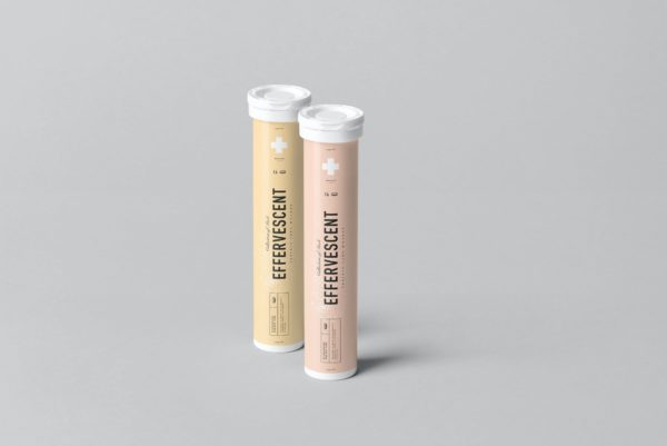 药物泡腾片管样机模板 Effervescent Tablets Tube Mockup