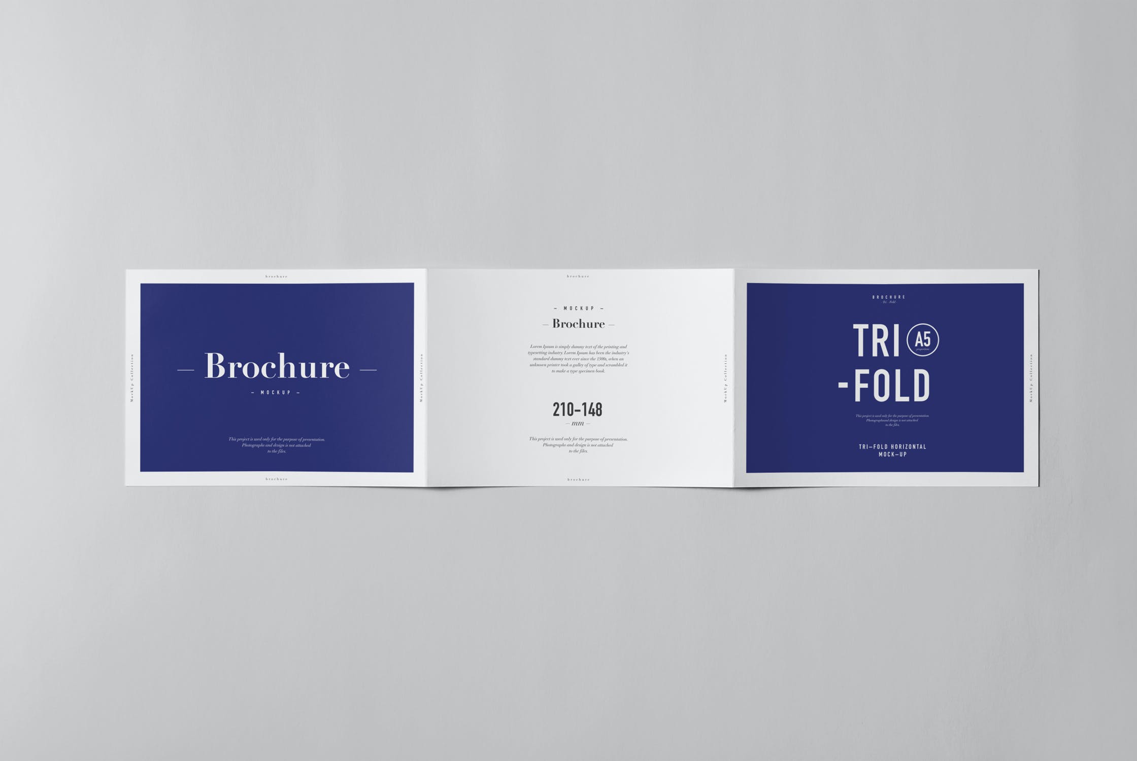 横版a5三折页小册子样机模板horizontaltrifolda5brochuremockup