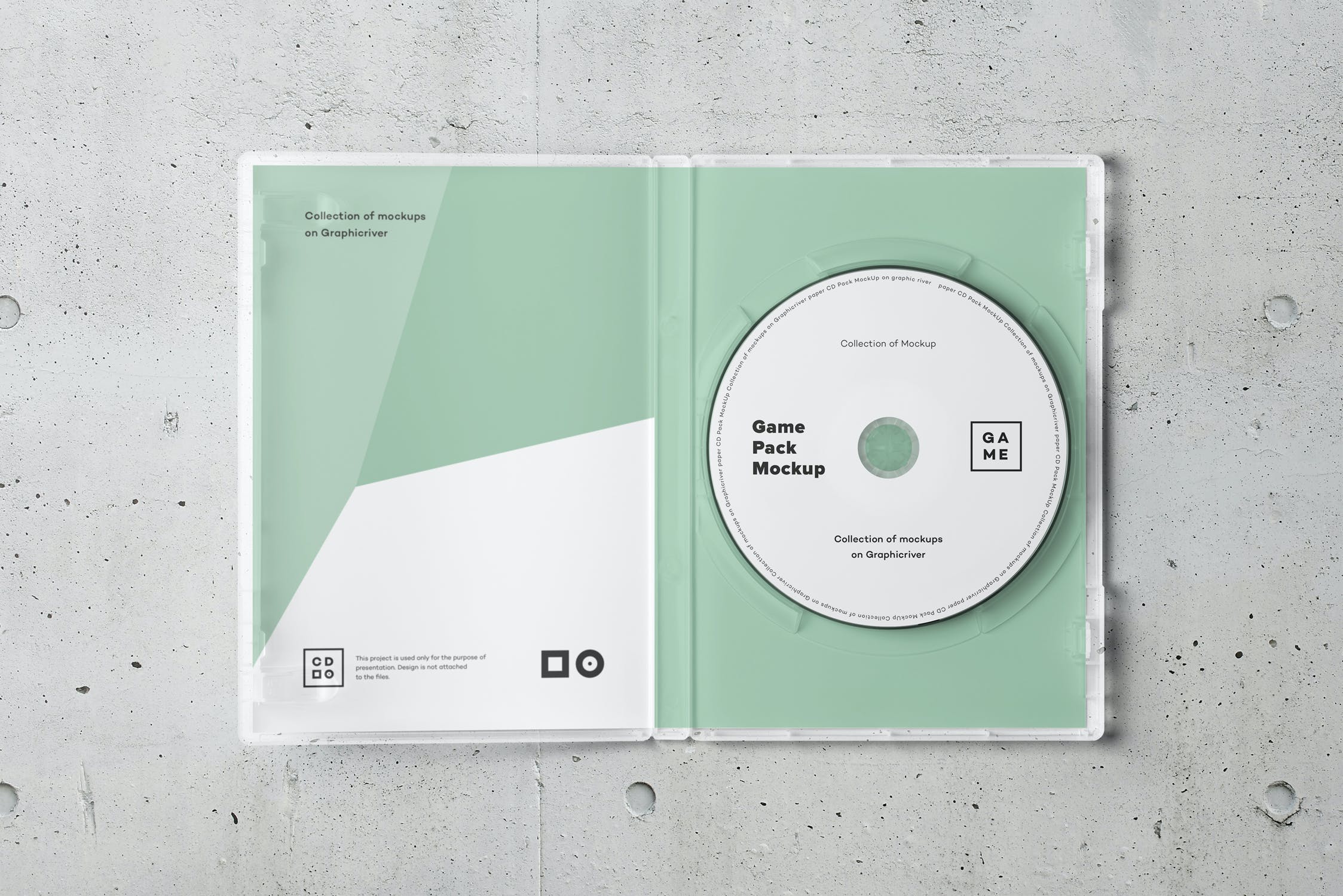 游戏光盘cd包装盒样机模板 game disc pack mockup