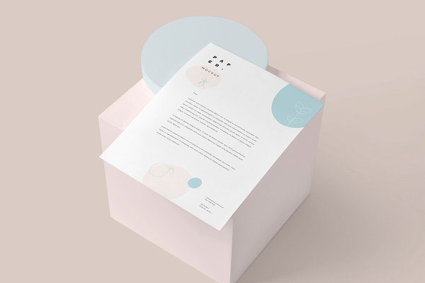 A4信纸品牌设计样机模板 US Letter Stationery Paper Mockups