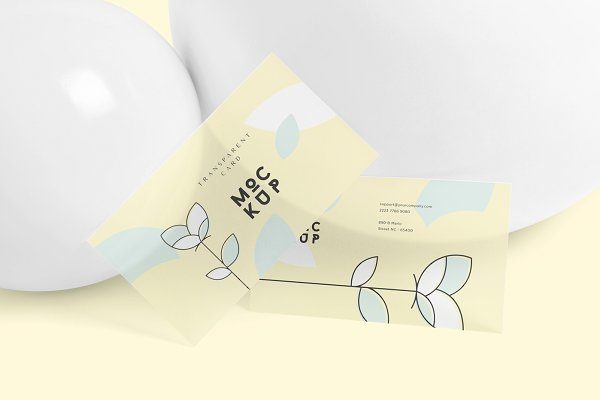 透明卡片名片品牌样机模板 Transparent Card Branding Mockups