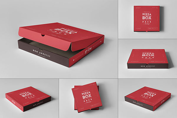 6款披萨外卖纸盒设计样机模板 27 Pizza Box Mockup