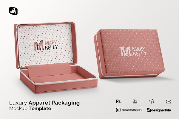 奢华服装包装盒样机模板 Luxury Apparel Packaging Mockup