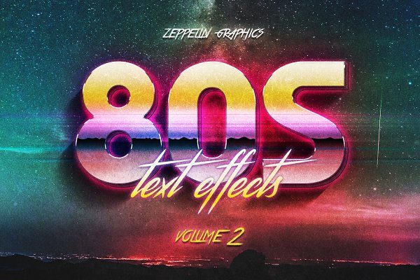 80年代复古3D文字图层样式 80s Text Effects Vol.2