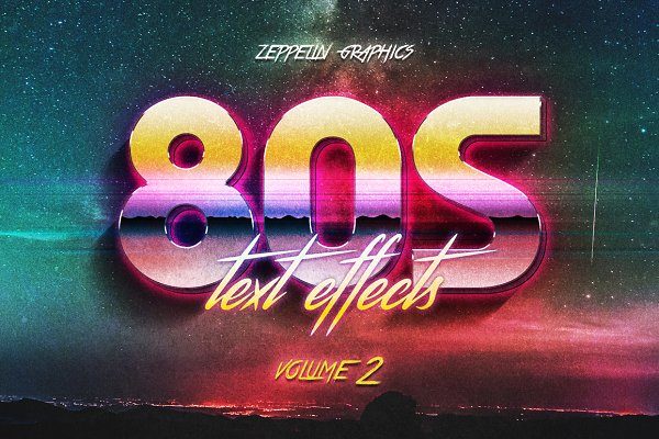 80年代复古3D文字图层样式 80s Text Effects Vol.2