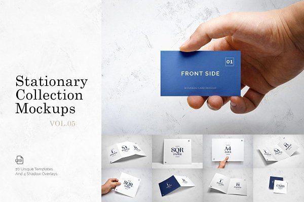 20个品牌VI办公用品名片样机 Stationery & Branding Mockups Vol.5