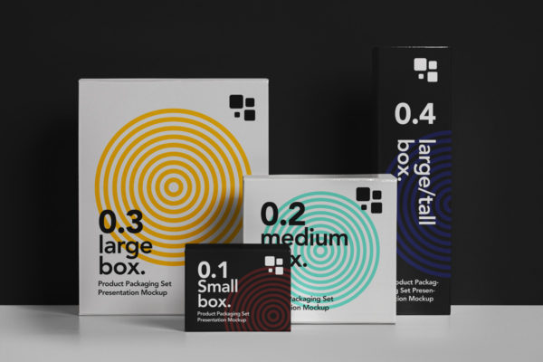 产品包装盒外观设计样机模板 Packaging Psd Box Mockup Set