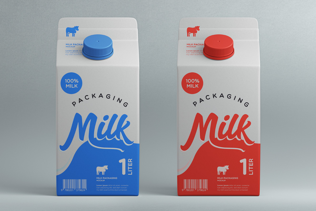 牛奶紙罐包裝盒設計展示樣機模板 carton psd milk packaging mockup