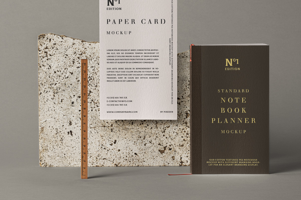优雅品牌设计笔记本展示样机模板 Psd Notebook Stationery Mockup 2插图