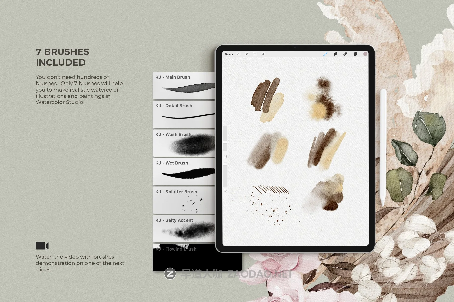 水彩绘画质感Procreate笔刷套装 Realistic Procreate Watercolor Kit插图4 水彩绘画质感Procreate笔刷套装 Realistic Procreate Watercolor Kit插图4