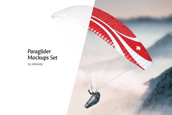 6款滑翔伞设计样机模板 Paraglider Mockups Set