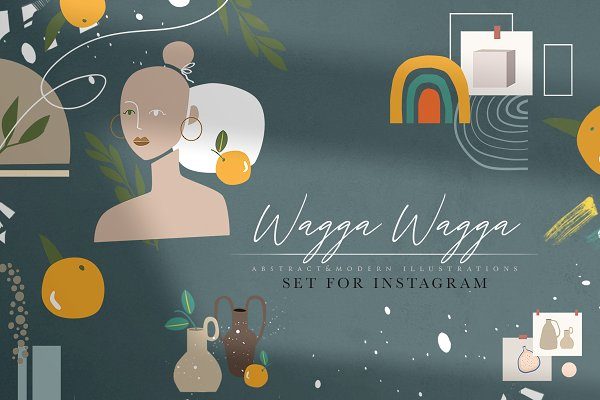 现代抽象室内装饰元素矢量图案素材 Wagga Wagga Insta Collection