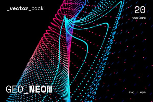 20个抽象霓虹粒子空间背景素材 NEON Vector Pack