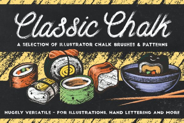 矢量粉笔AI笔刷 Classic Chalk – Brushes + Patterns