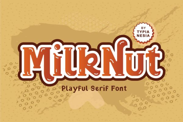 童趣卡通衬线英文字体 MilkNut