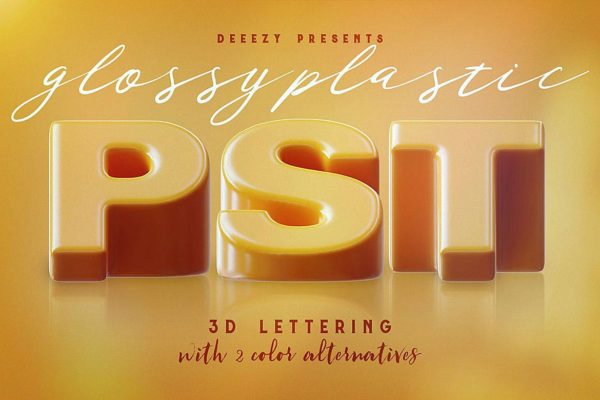 光滑平面3D塑料字母设计PNG素材 Glossy Plastic – 3D Lettering