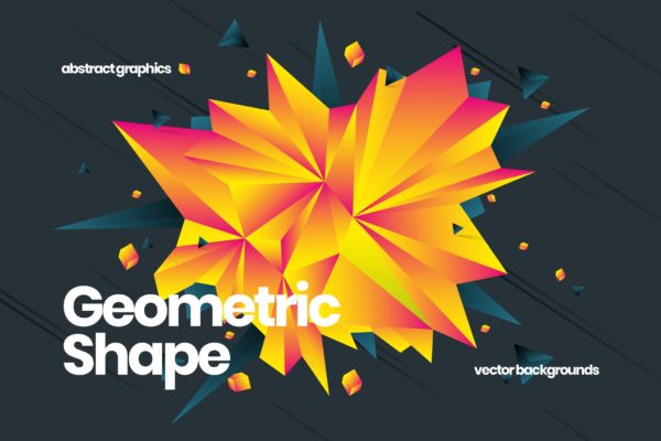 10款抽象尖锐立体三角形矢量图形背景素材 Geometric Shape Backgrounds