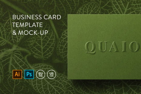 现代优雅商务个人名片设计样机模板 Business Card Template & Mockup #3