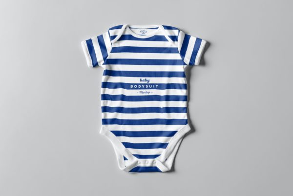 婴儿半袖三角连体衣PSD样机模板 Baby Bodysuit Mockup