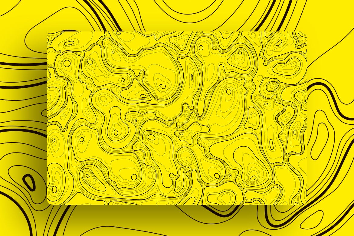 抽象地形山脉轮廓图矢量背景纹理素材 contour topographic map