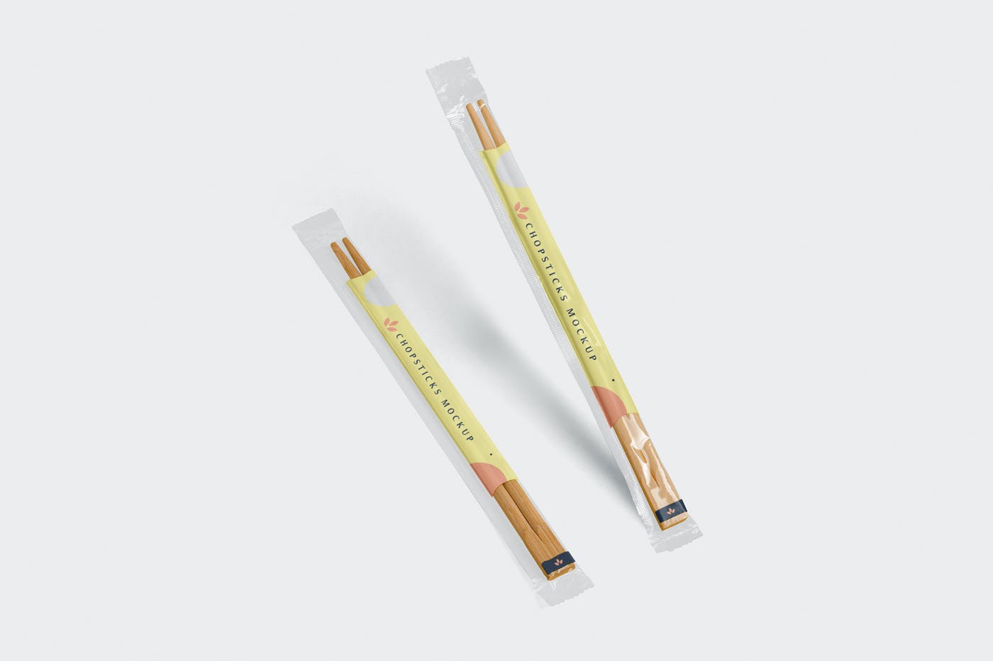 筷子包裝袋設計展示樣機模板 chopsticks mockup in transparent