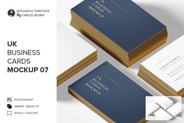 商务名片设计展示样机模板 Business Cards Mockup 07