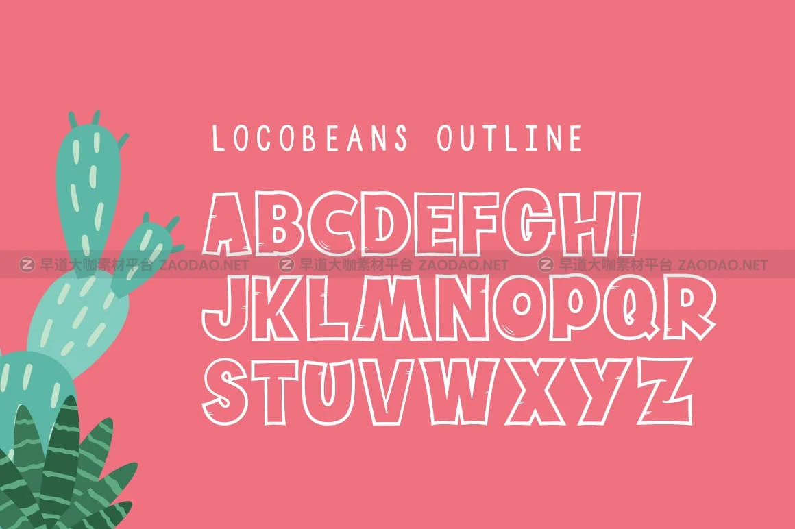神话般卡通轮廓英文字体 Locobeans Font Duo插图2