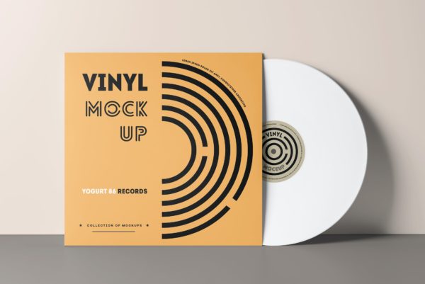 8款CD唱片包装袋样机模板 Vinyl Mockup 3