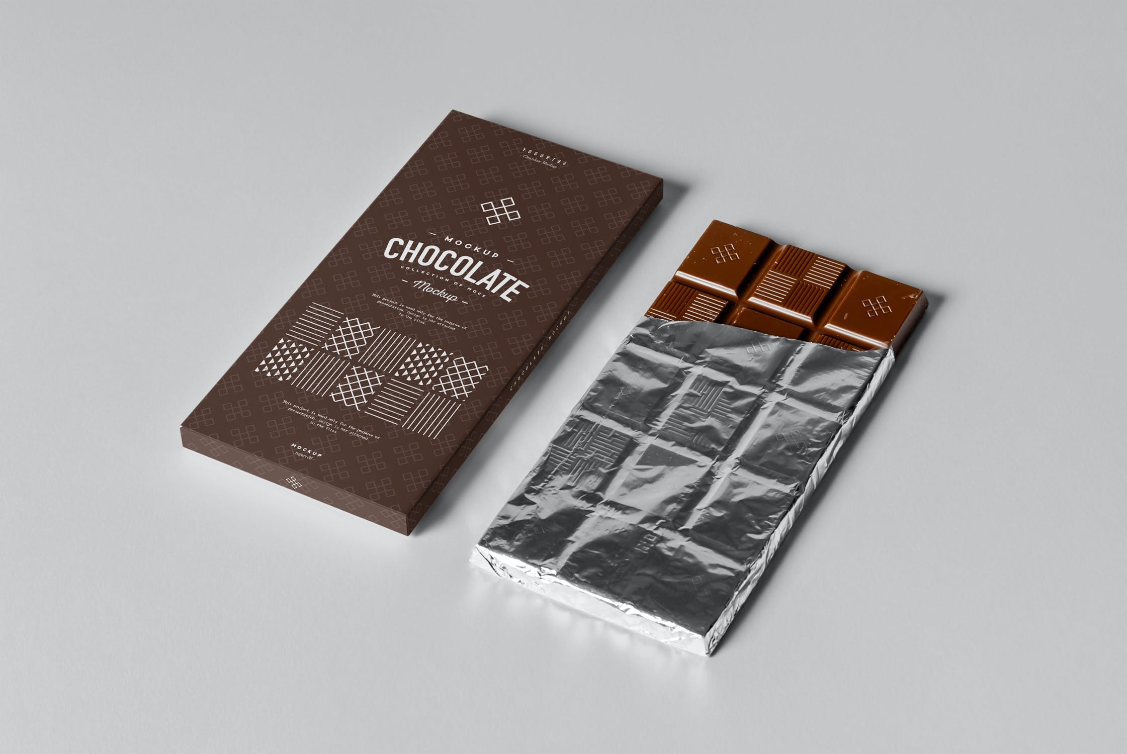 6款巧克力棒包装盒样机模板chocolatemockup