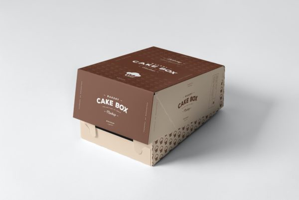 6款蛋糕包装纸盒样机模板 Cake Box Mockup