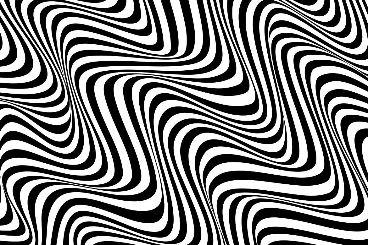 10款黑白条纹波形矢量背景纹理 black and white stri