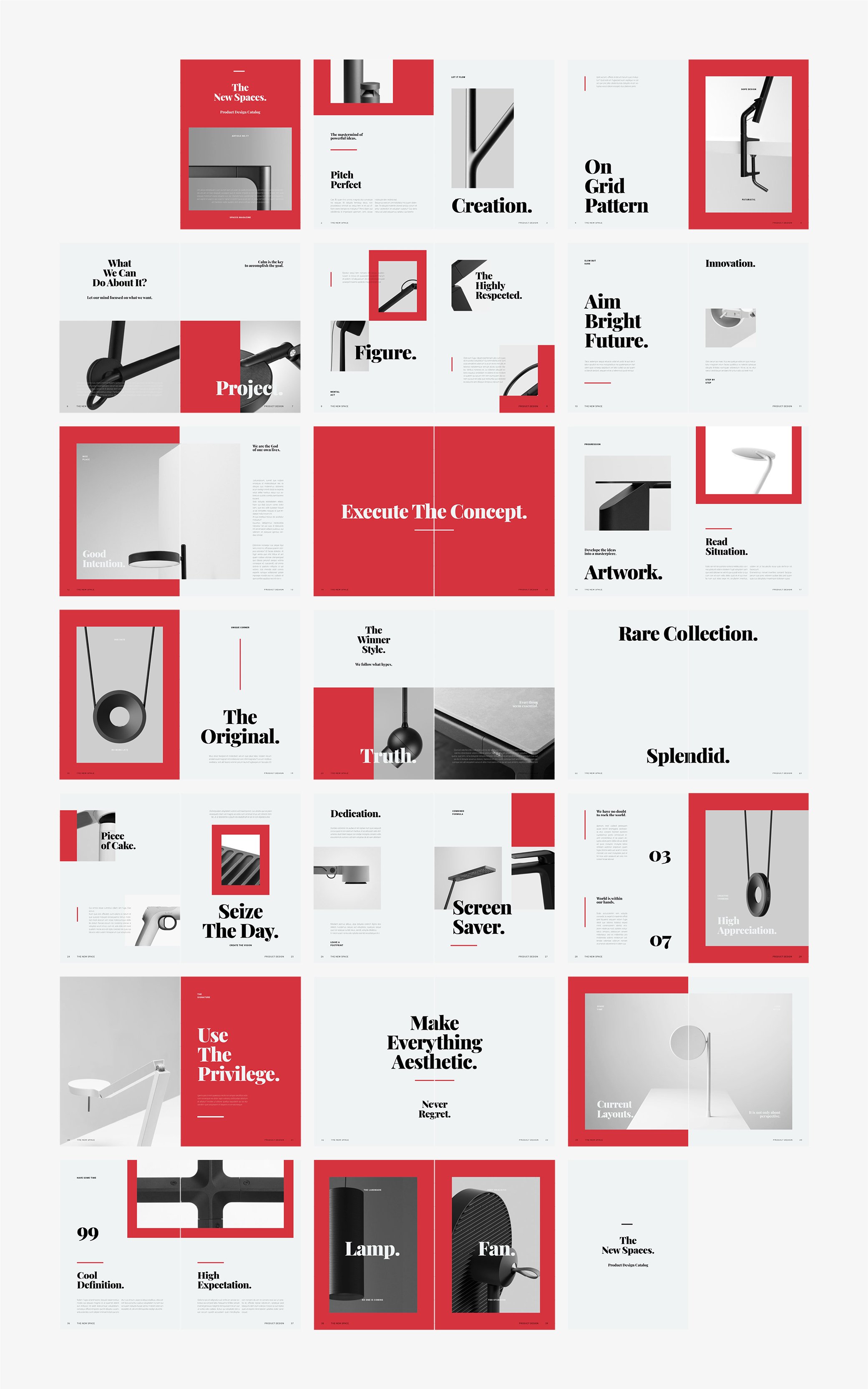 时尚空间设计作品集目录画册indd模板 spaces product design catalog