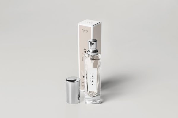 6款香水玻璃瓶包装盒样机模板 Perfume Mockup 2