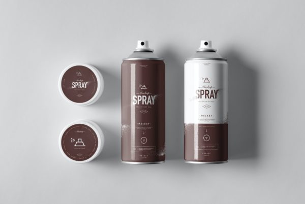 8款药剂喷雾瓶样机模板 Spray Can Mockup