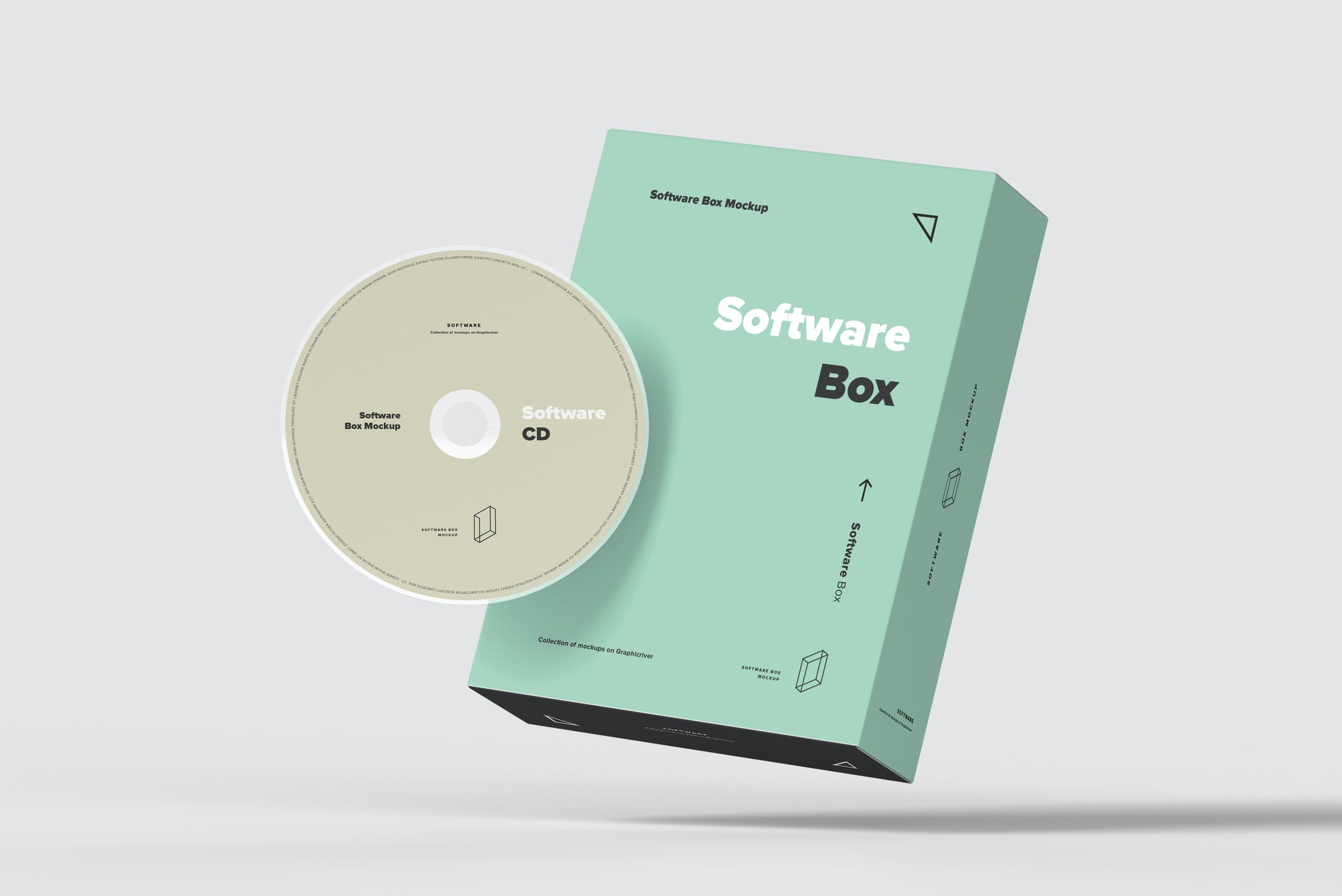 10款软件光盘cd包装盒样机模板 software box mockup 2