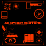 43种潮流HUD元素界面设计矢量图片素材 Cyber Vectors