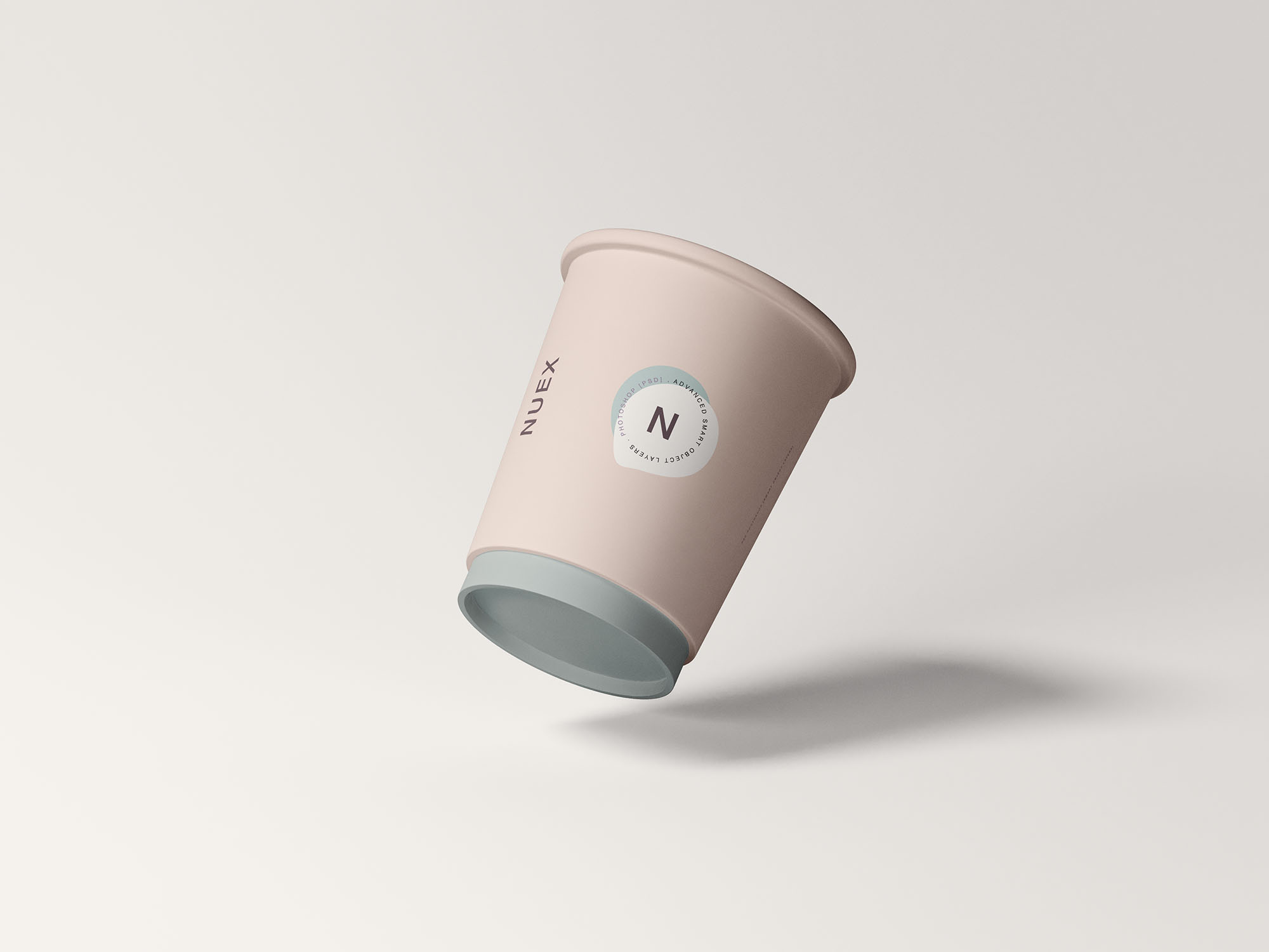 悬浮一次性咖啡纸杯样机模板 Floating Coffee Cup Mockup插图
